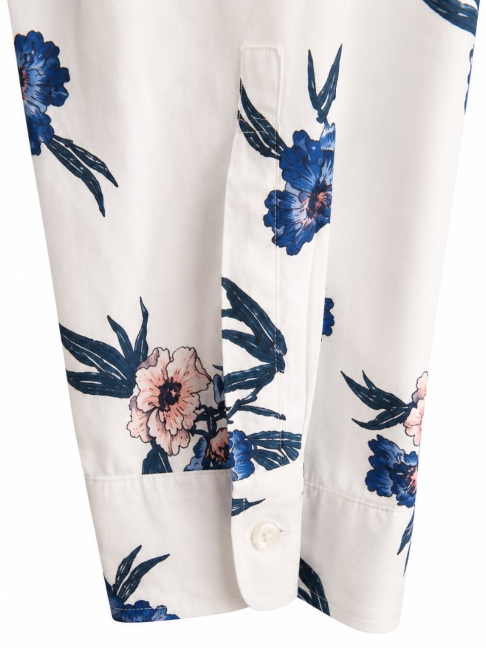 Club Monaco Men’s Slim Fit Floral Button Up Shirt White Blue Pink M - Picture 4 of 4